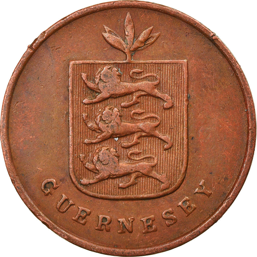 Coin, Guernsey, Double, 1830, Heaton, EF(40-45), Copper, KM:1