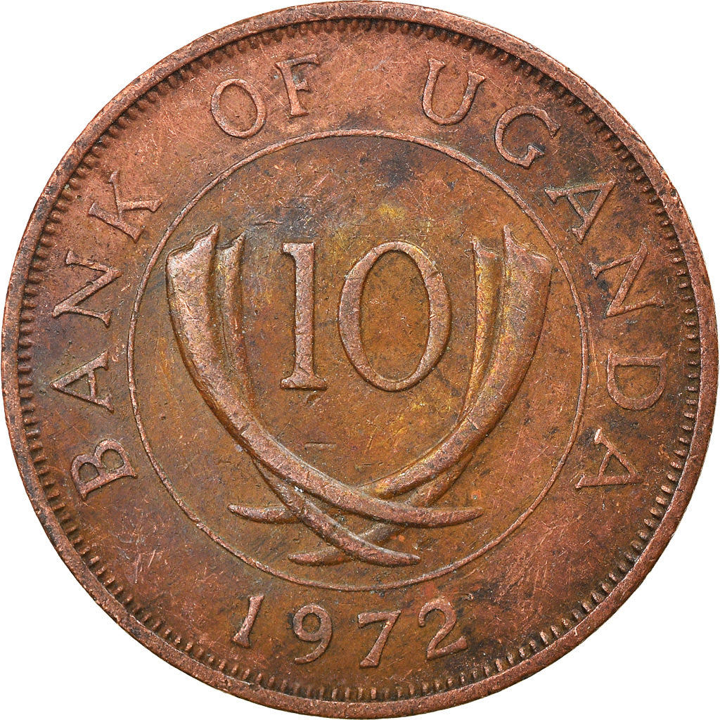 Coin, Uganda, 10 Cents, 1972, EF(40-45), Bronze, KM:2