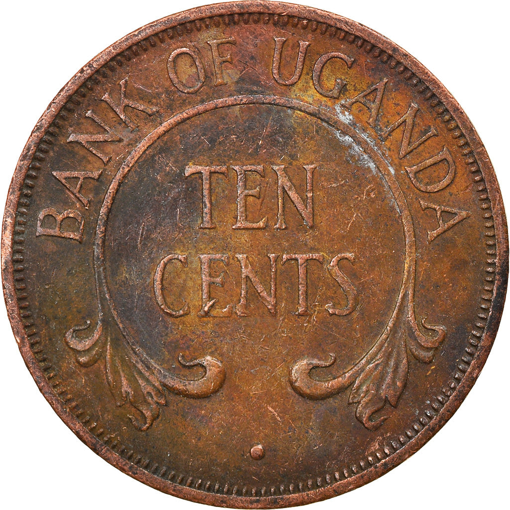 Coin, Uganda, 10 Cents, 1972, EF(40-45), Bronze, KM:2