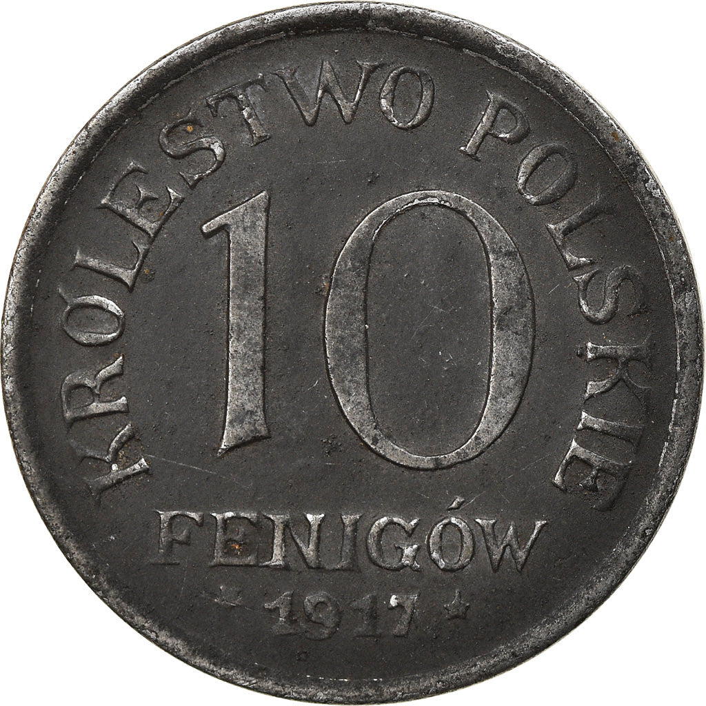 Coin, Poland, 10 Fenigow, 1917, Stuttgart, Germany, EF(40-45), Iron, KM:6