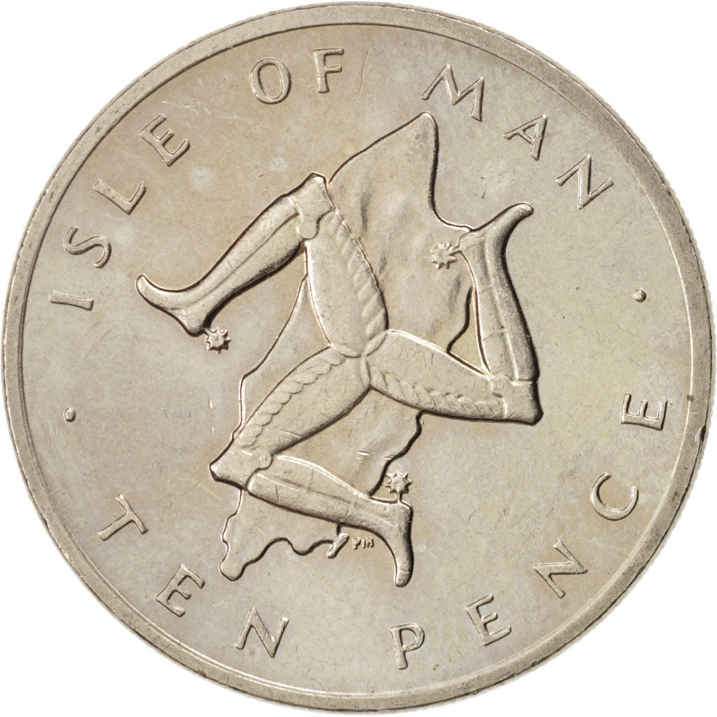 ISLE OF MAN, 10 Pence, 1978, Pobjoy Mint, KM #36.1, MS(63), Copper-Nickel,...