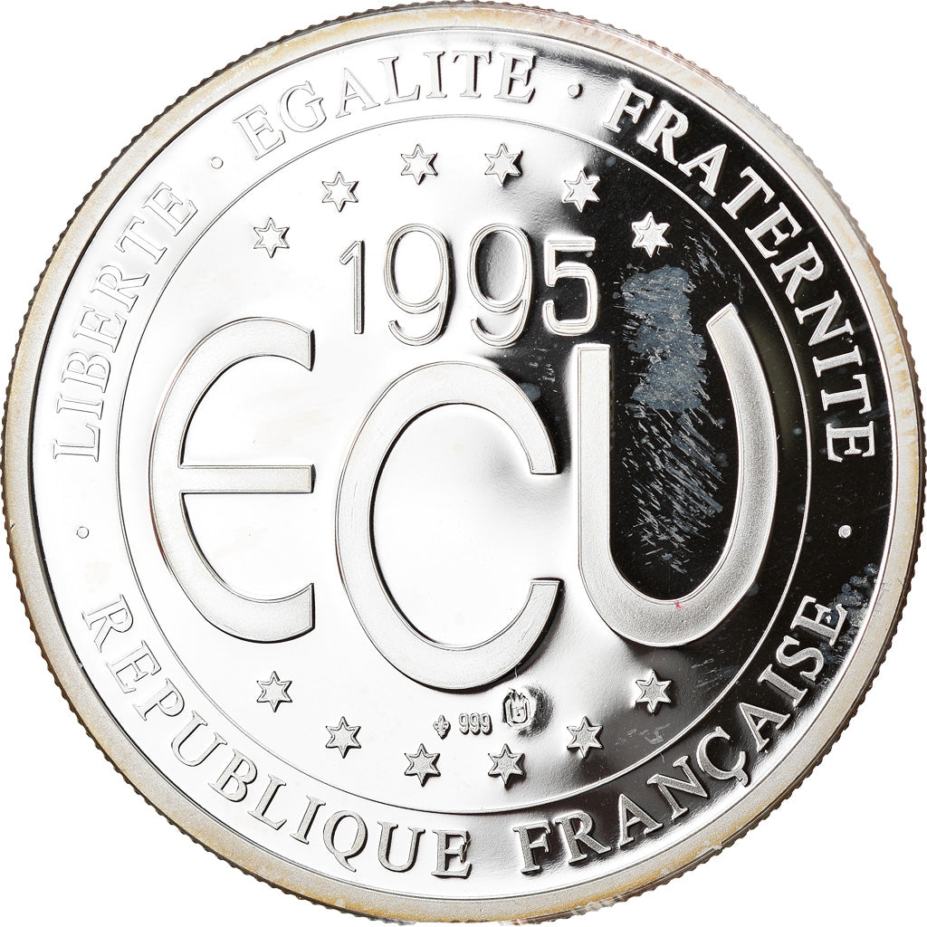 France, Medal, Ecu, Gustave Eiffel, Arts & Culture, 1995, MS(64), Silver