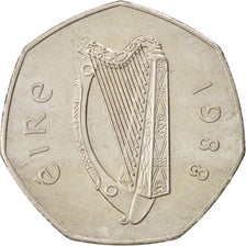 IRELAND REPUBLIC, 50 Pence, 1988, KM #26, MS(60-62), Copper-Nickel, 30, 13.63