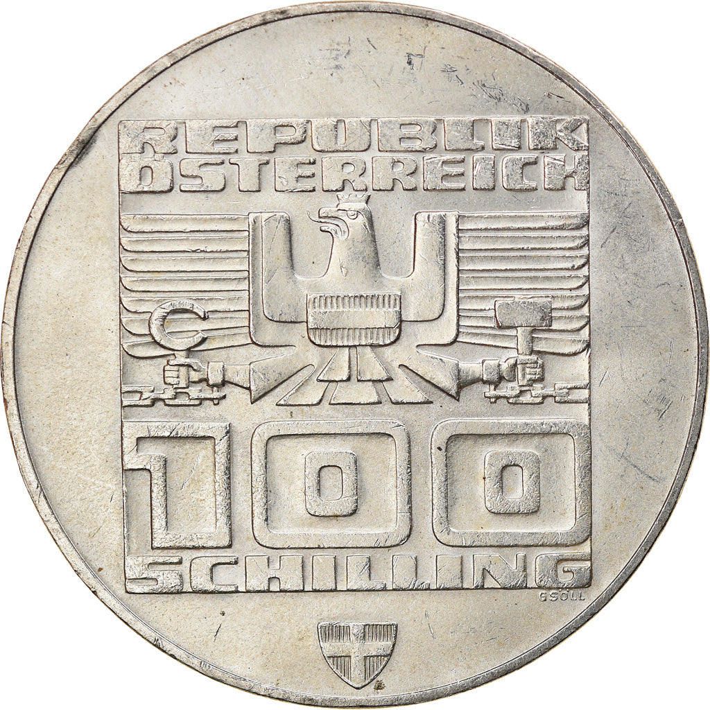 Munten, Oostenrijk, 100 Schilling, 1976, Vienna, PR+, Zilver, KM:2927