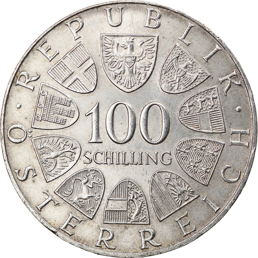 Moeda, Áustria, 100 Schilling, 1976, MS(60-62), Prata, KM:2926