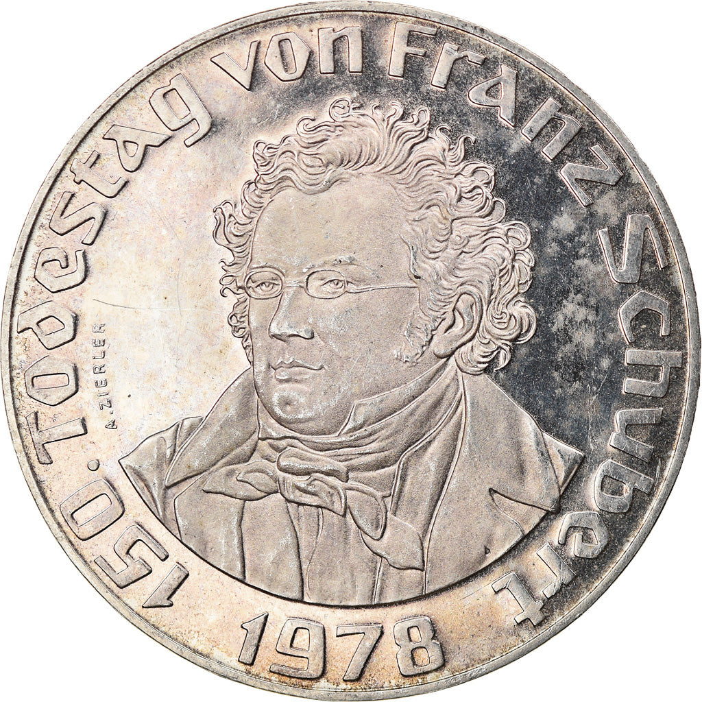 Coin, Austria, Franz Schubert, 50 Schilling, 1978, Proof, AU(55-58), Silver