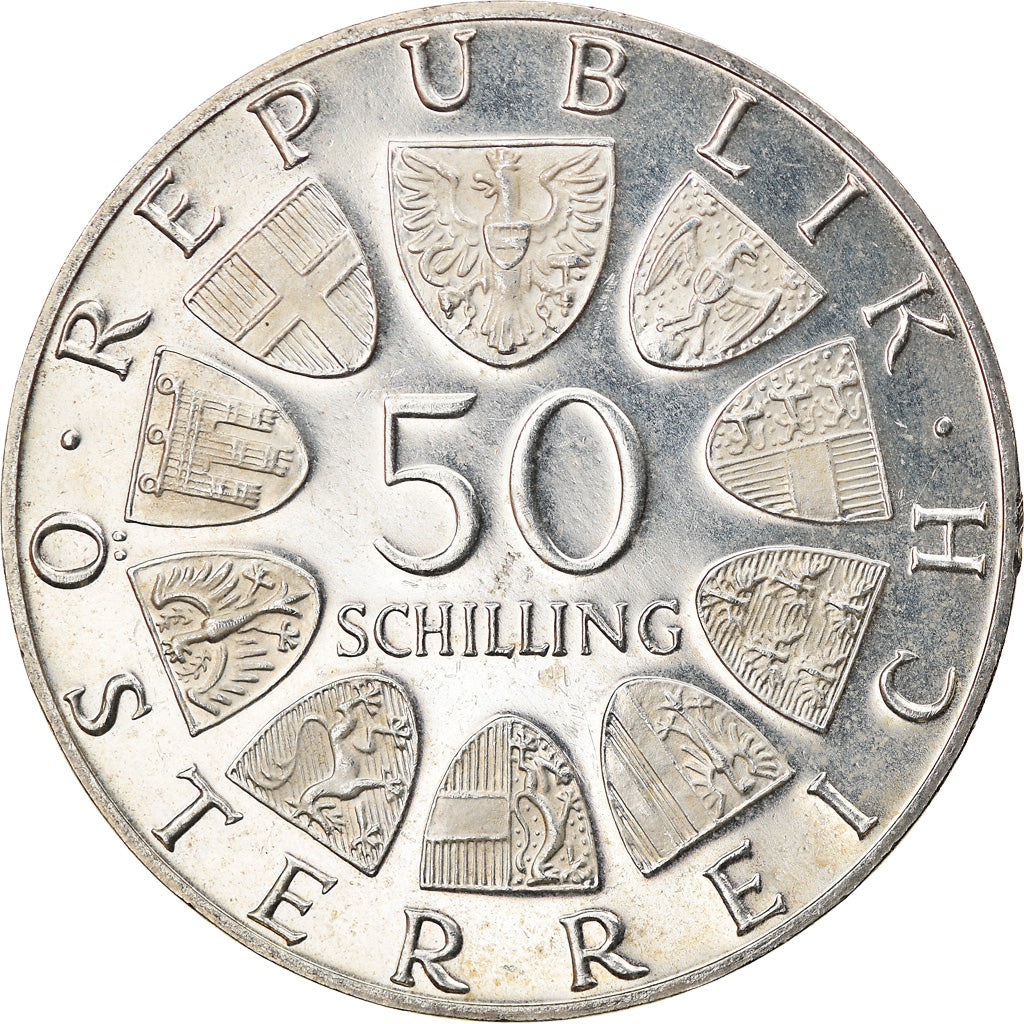 Coin, Austria, Franz Schubert, 50 Schilling, 1978, Proof, AU(55-58), Silver