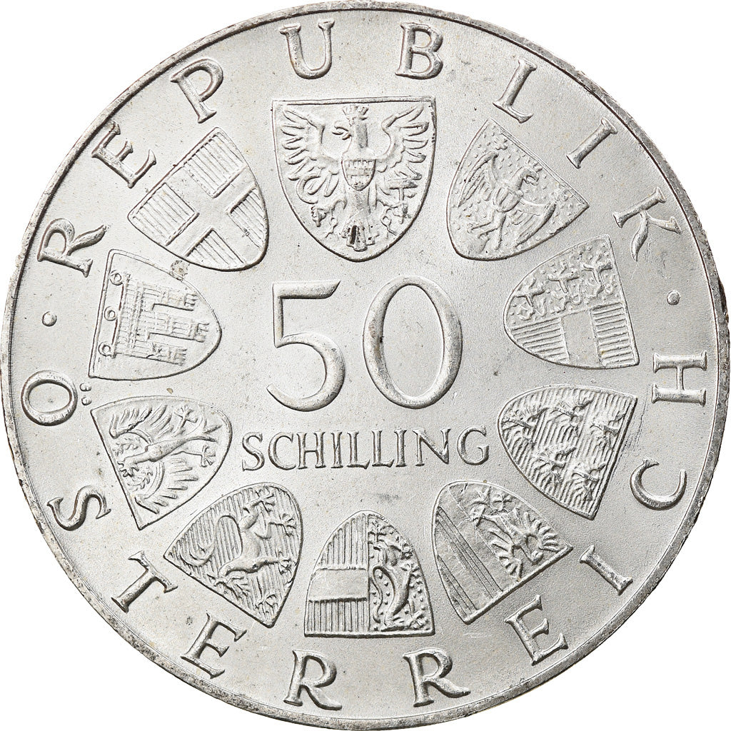 Coin, Austria, Exposition florale, 50 Schilling, 1974, MS(60-62), Silver