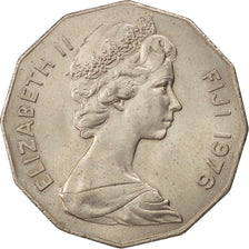 FIJI, 50 Cents, 1976, KM #36, AU(55-58), Copper-Nickel, 31.5, 15.72