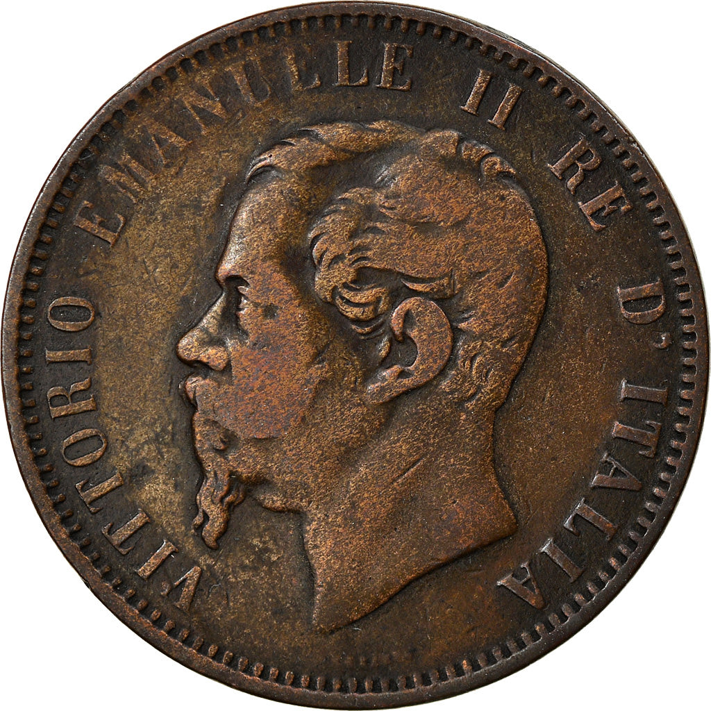 Coin, Italy, Vittorio Emanuele II, 10 Centesimi, 1866, Naples, VF(30-35)