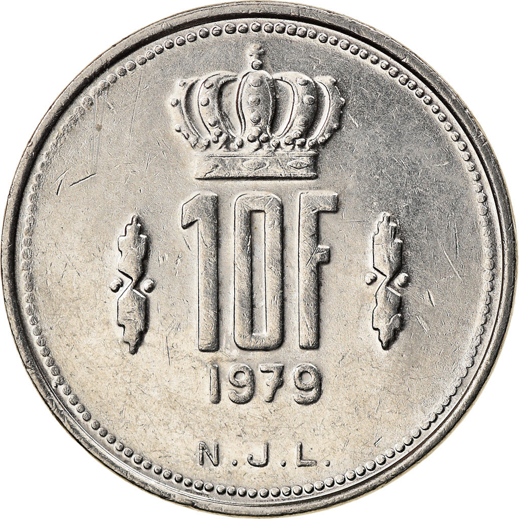 Coin, Luxembourg, Jean, 10 Francs, 1979, AU(55-58), Nickel, KM:57