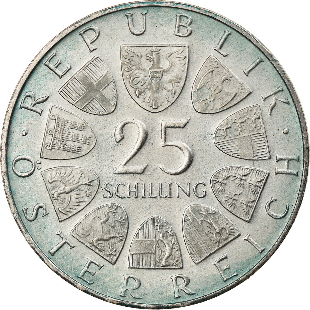 Coin, Austria, 25 Schilling, 1969, Proof, EF(40-45), Silver, KM:2905