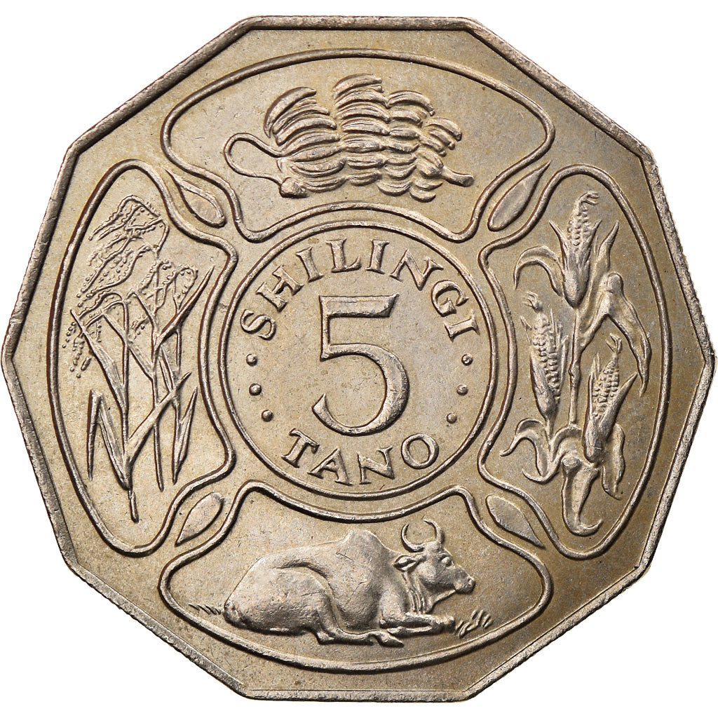 Moneta, Tanzania, 5 Shilingi, 1972, SPL, Rame-nichel, KM:6