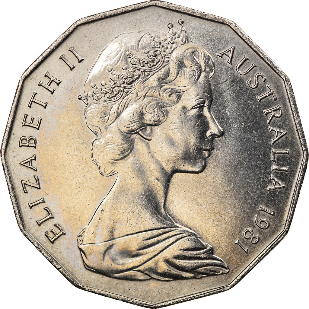 Coin, Australia, Elizabeth II, 50 Cents, 1981, EF(40-45), Copper-nickel, KM:72