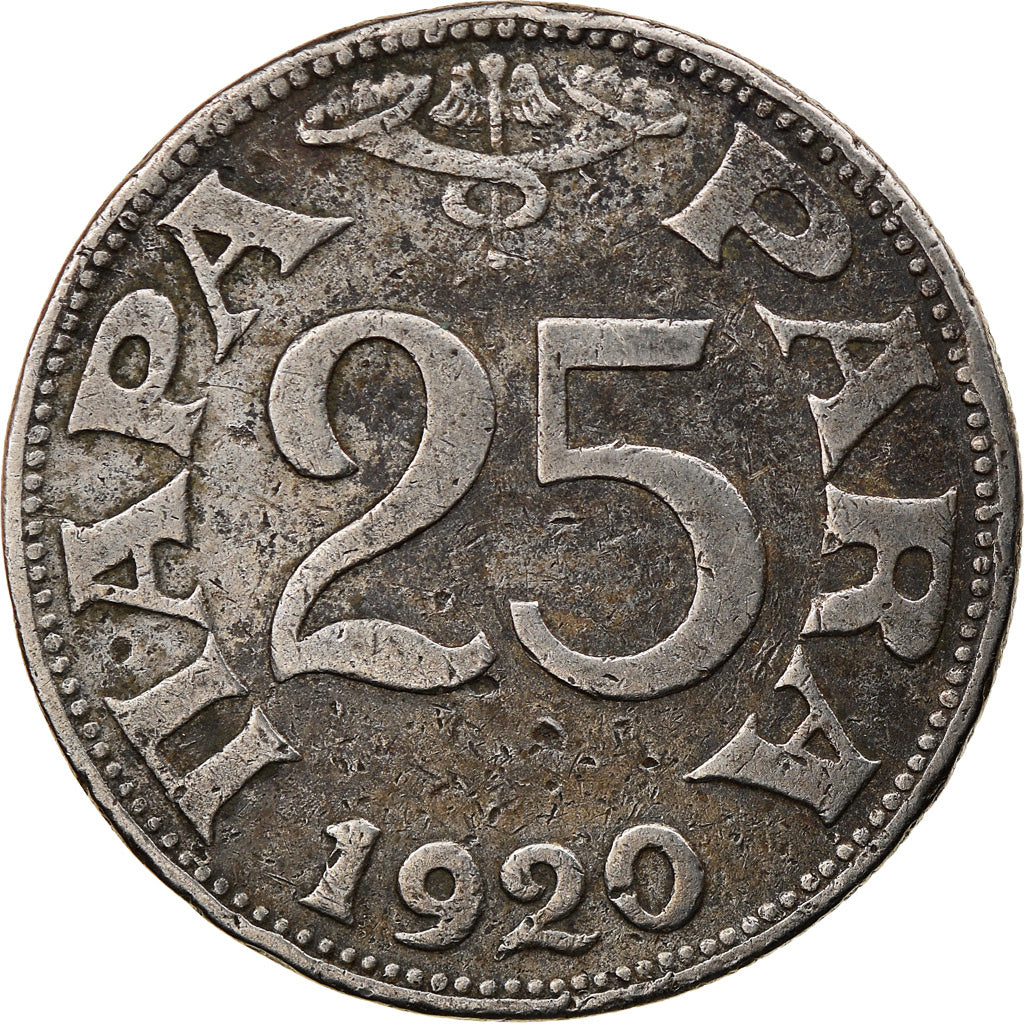 Coin, Yugoslavia, Petar I, 25 Para, 1920, VF(30-35), Nickel-Bronze, KM:3
