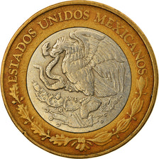Moeda, México, 10 Pesos, 2001, Mexico City, VF(30-35), Bimetálico, KM:636