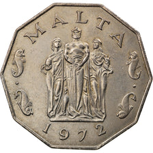Coin, Malta, 50 Cents, 1972, British Royal Mint, EF(40-45), Copper-nickel, KM:12