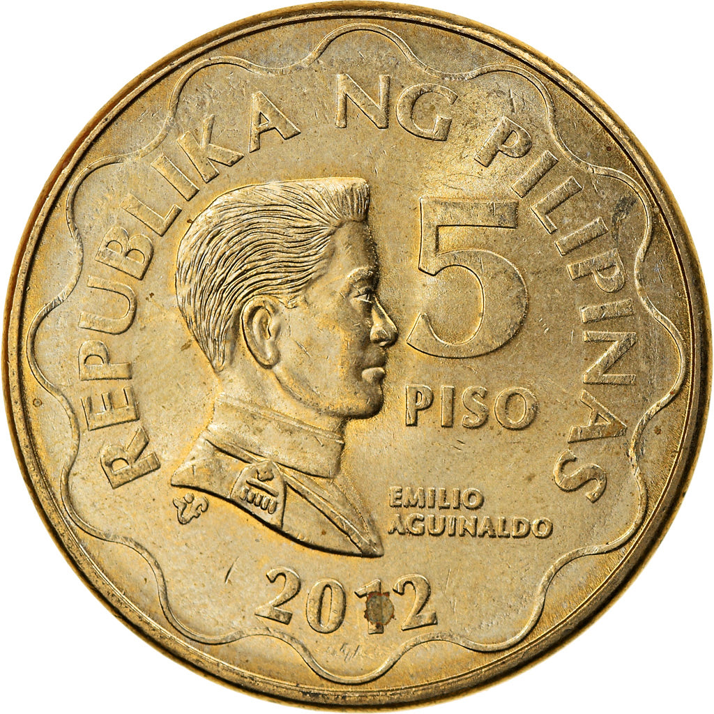 Coin, Philippines, 5 Piso, 2012, EF(40-45), Nickel-brass, KM:272
