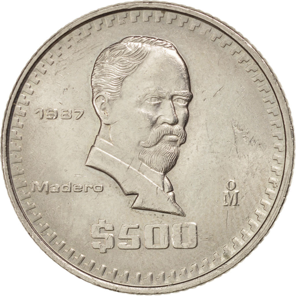 Coin, Mexico, 500 Pesos, 1987, MS(60-62), Copper-nickel, KM:529
