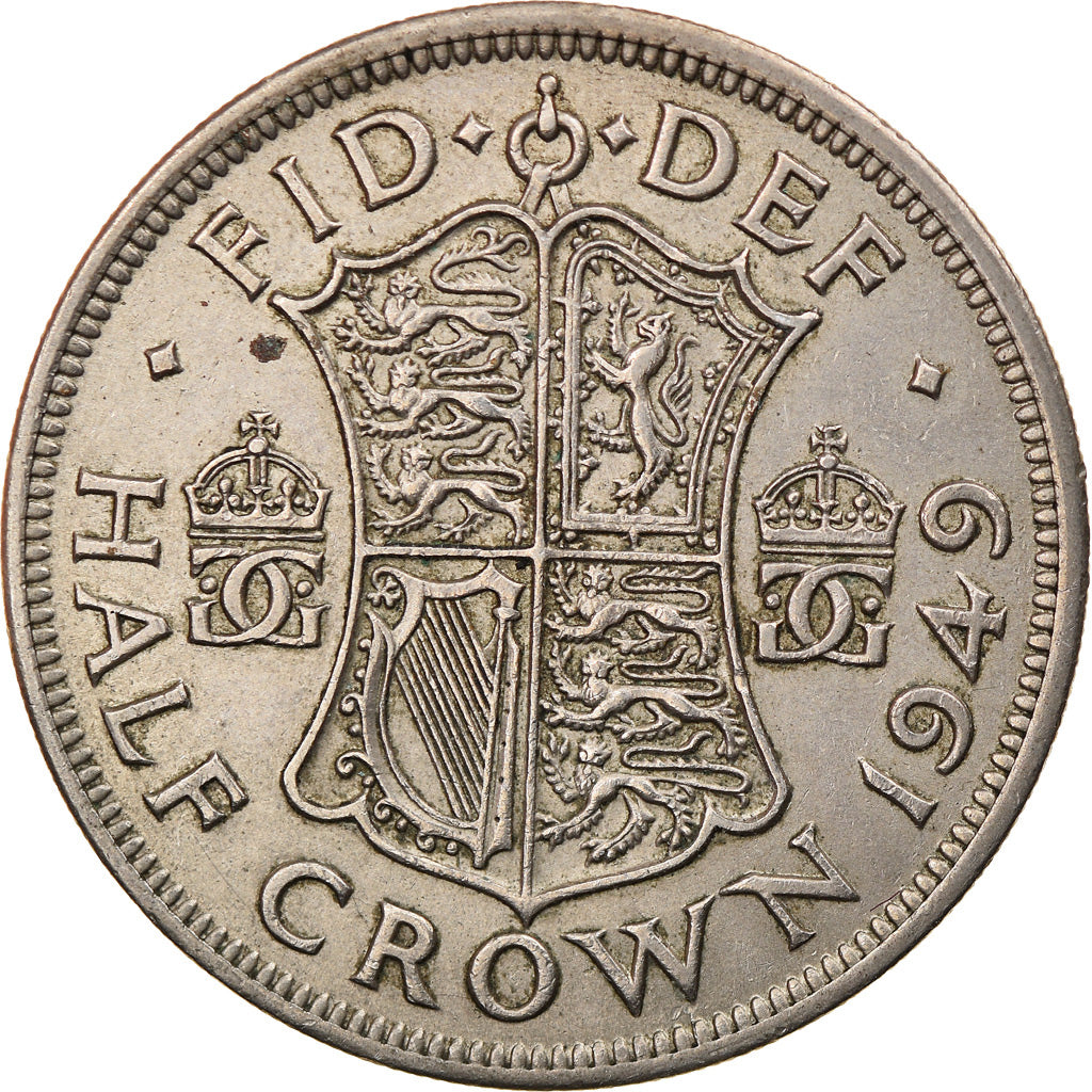 Monnaie, Grande-Bretagne, George VI, 1/2 Crown, 1949, SUP, Copper-nickel, KM:879