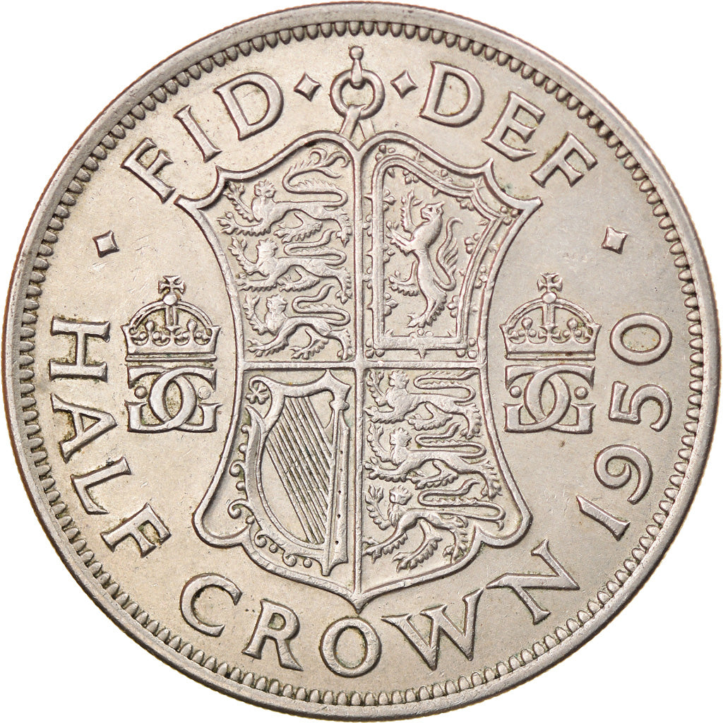Coin, Great Britain, George VI, 1/2 Crown, 1950, AU(55-58), Copper-nickel