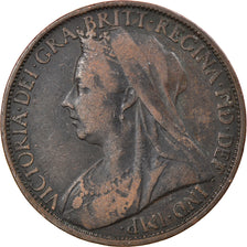 Moneda, Gran Bretaña, Victoria, Penny, 1900, BC+, Bronce, KM:790