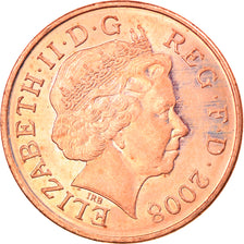 Coin, Great Britain, Elizabeth II, 2 Pence, 2008, MS(63), Copper Plated Steel