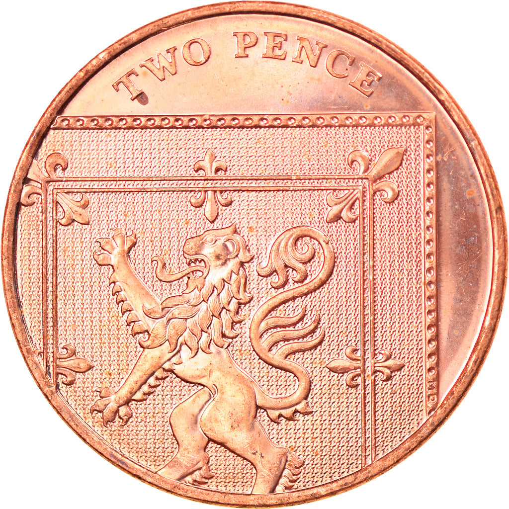 Coin, Great Britain, Elizabeth II, 2 Pence, 2008, MS(63), Copper Plated Steel