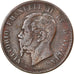 Moneda, Italia, Vittorio Emanuele II, 10 Centesimi, 1866, Naples, BC+, Cobre