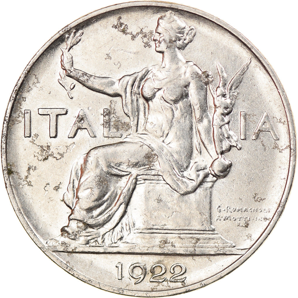 Munten, Italië, Vittorio Emanuele III, Lira, 1922, Rome, ZF+, Nickel, KM:62