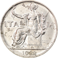Munten, Italië, Vittorio Emanuele III, Lira, 1922, Rome, ZF+, Nickel, KM:62