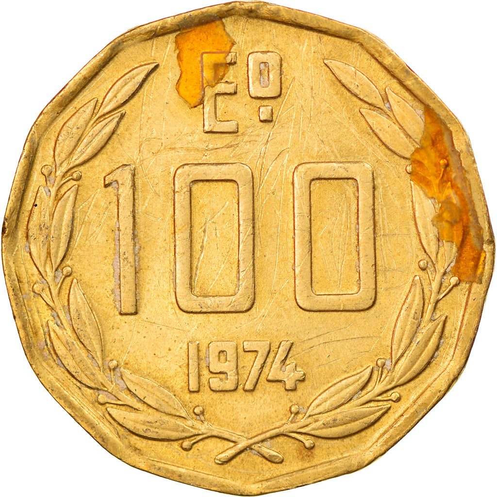 Moneta, Cile, 100 Escudos, 1974, Santiago, MB+, Nichel-ottone, KM:202