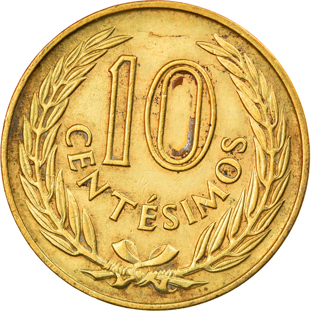 Münze, Uruguay, 10 Centesimos, 1960, Santiago, SS, Nickel-brass, KM:39