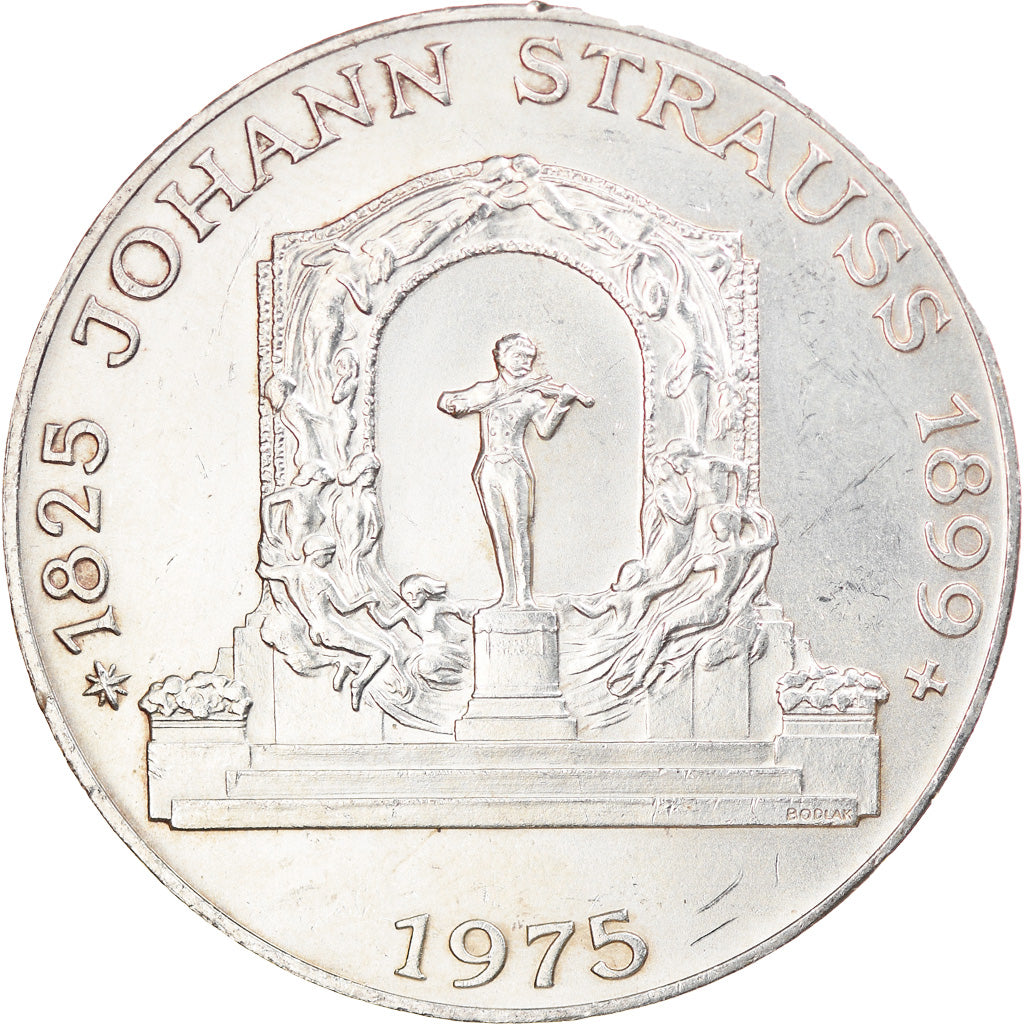 Münze, Österreich, Johann Strauss, 100 Schilling, 1975, VZ, Silber, KM:2923