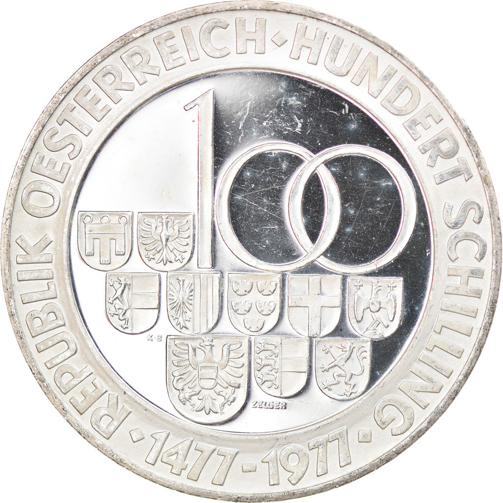 Münze, Österreich, Münzstätte, 100 Schilling, 1977, Proof, VZ, Silber