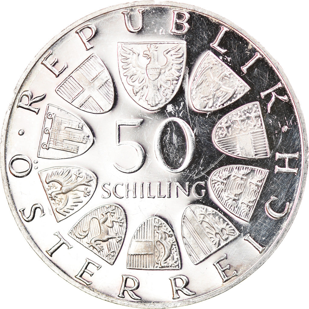 Coin, Austria, Cathédrale de Salzburg, 50 Schilling, 1974, Proof, AU(55-58)