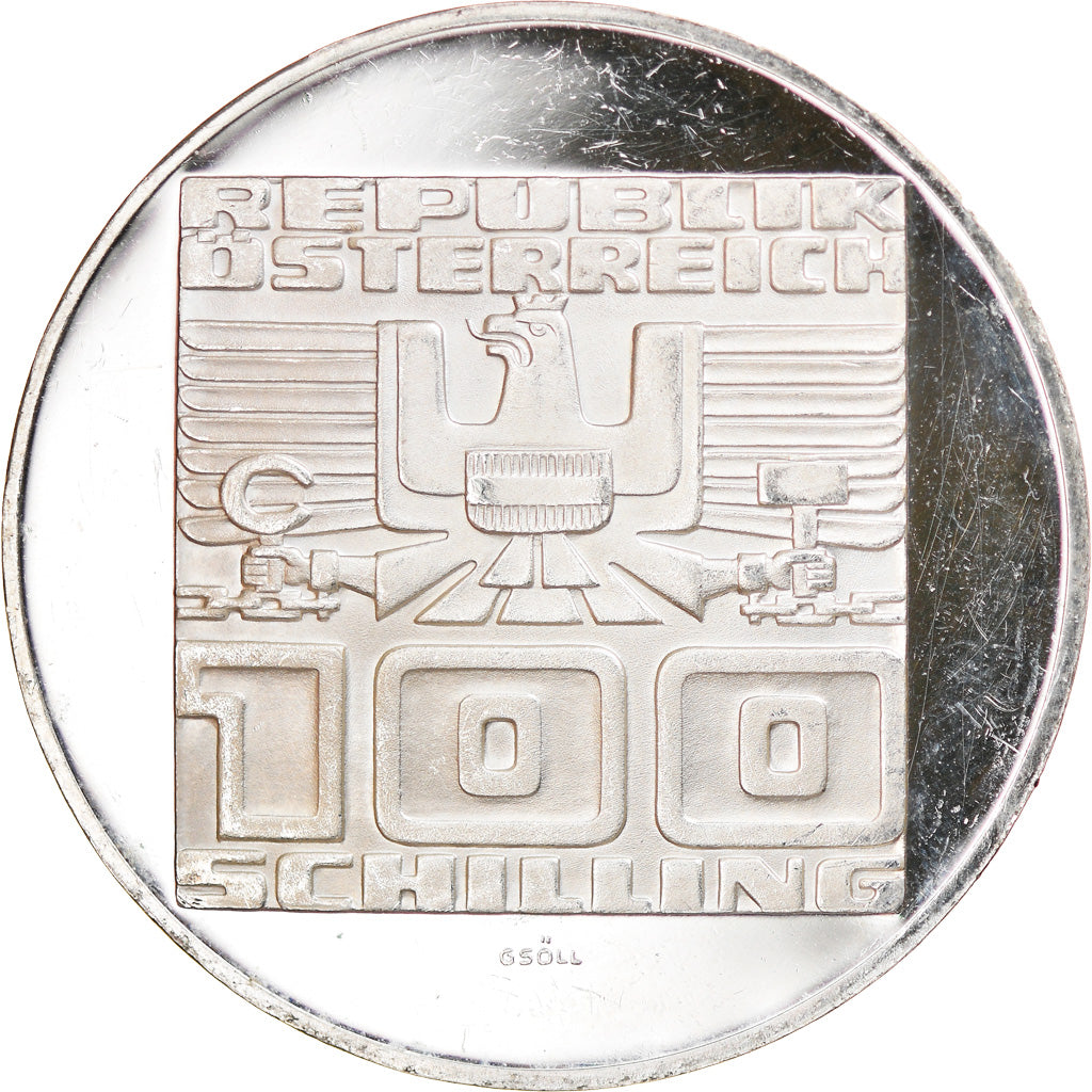 Moneta, Austria, Staatsvertrag, 100 Schilling, 1975, Proof, SPL-, Argento