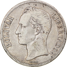 Moneta, Venezuela, Gram 25, 5 Bolivares, 1936, MB+, Argento, KM:24.2