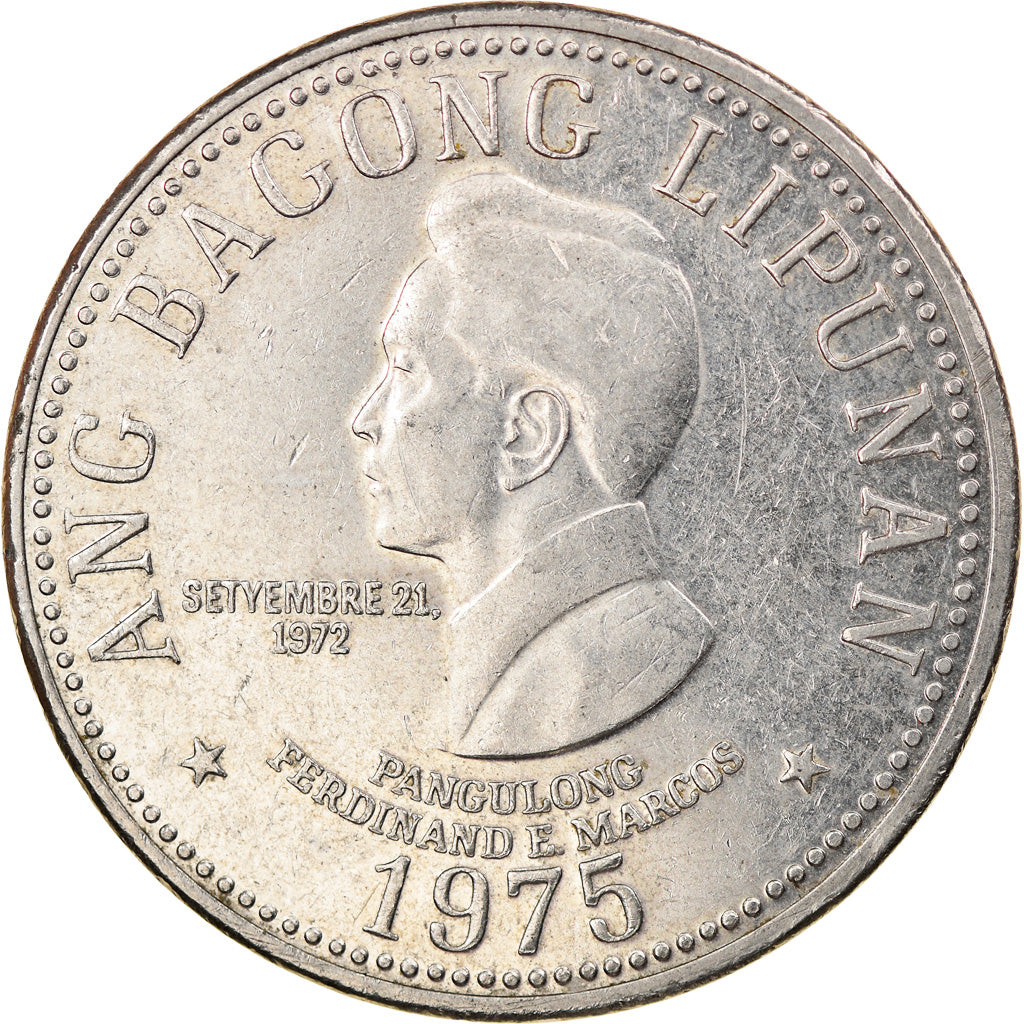 Münze, Philippinen, 5 Piso, 1975, VZ, Nickel, KM:210.1