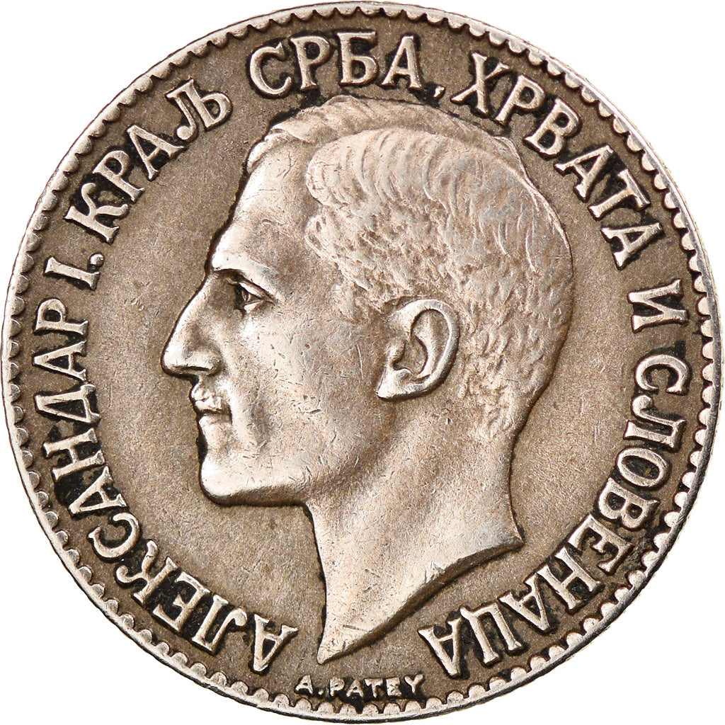 Coin, Yugoslavia, Alexander I, 2 Dinara, 1925, AU(55-58), Nickel-Bronze, KM:6
