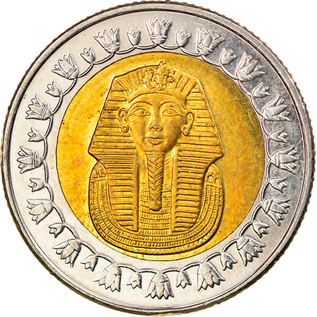 Coin, Egypt, Pound, 2008/AH1429, Cairo, AU(55-58), Bi-Metallic, KM:940a