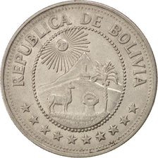 Munten, Bolivia, 5 Pesos Bolivianos, 1976, ZF, Nickel Clad Steel, KM:197
