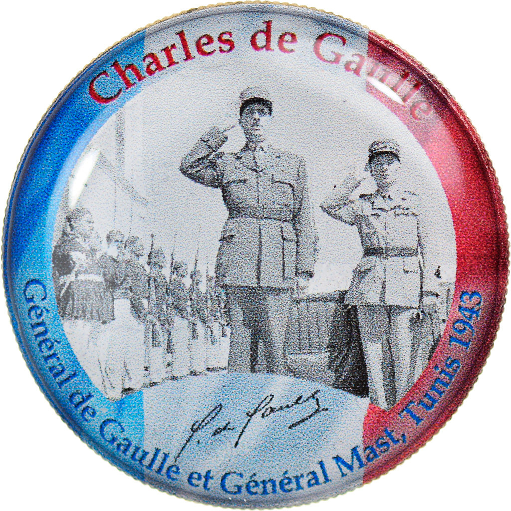 France, Token, Charles de Gaulle - Tunis 1943, Arts & Culture, MS(65-70)