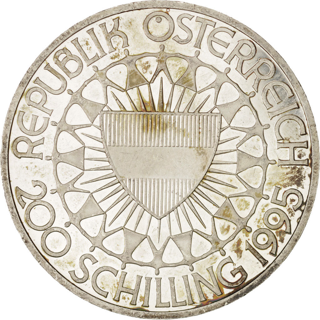 AUSTRIA, 200 Schilling, 1995, KM #3026, AU(50-53), Silver, 40, 33.36