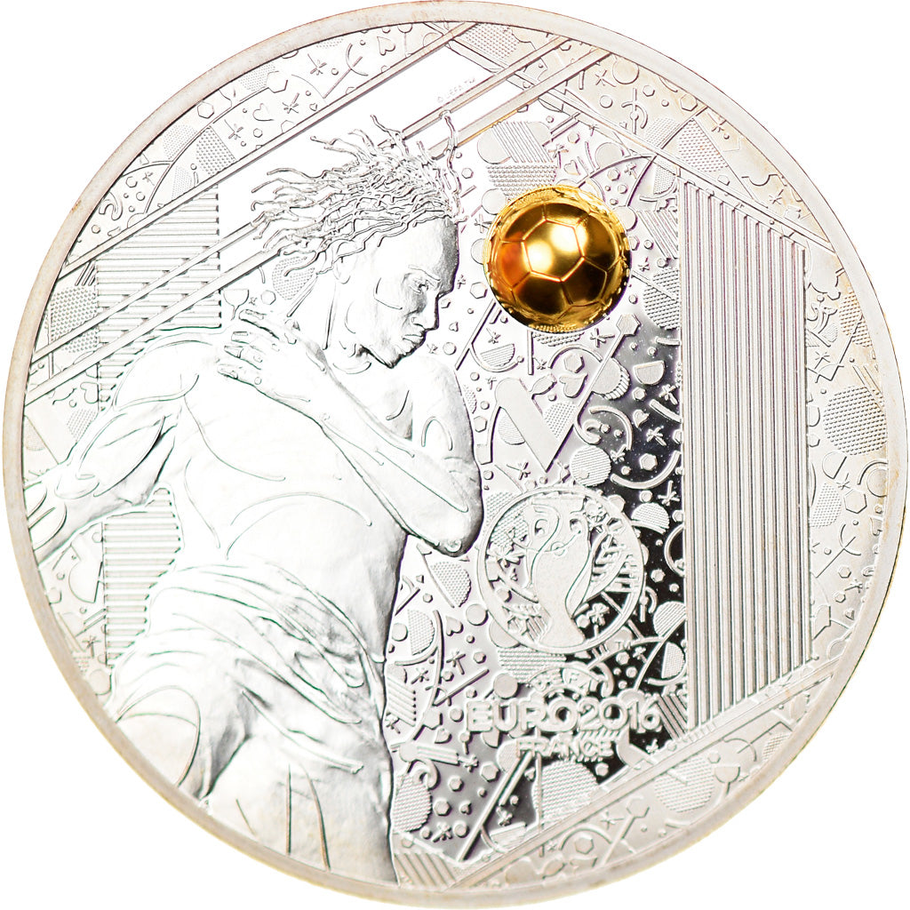 Francia, Monnaie de Paris, 10 Euro, UEFA Euro 2016, Tête, 2016, Paris, BE, FDC