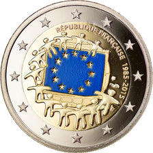 France, 2 Euro, Drapeau européen, 2015, Paris, BE, FDC, Bi-Metallic