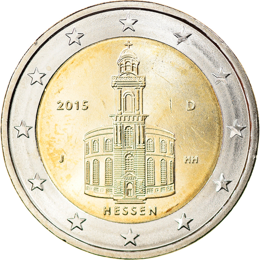 Alemania, 2 Euro, Hessen, 2015, Hambourg, SC, Bimetálico, KM:New