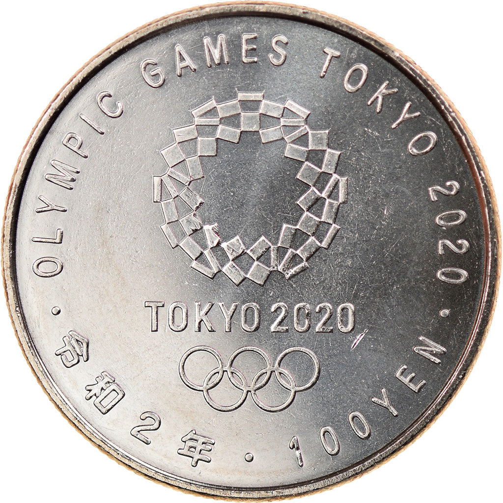 Moneda, Japón, 100 Yen, 2020, Jeux Olympiques de Tokyo - Football, SC, Cobre -