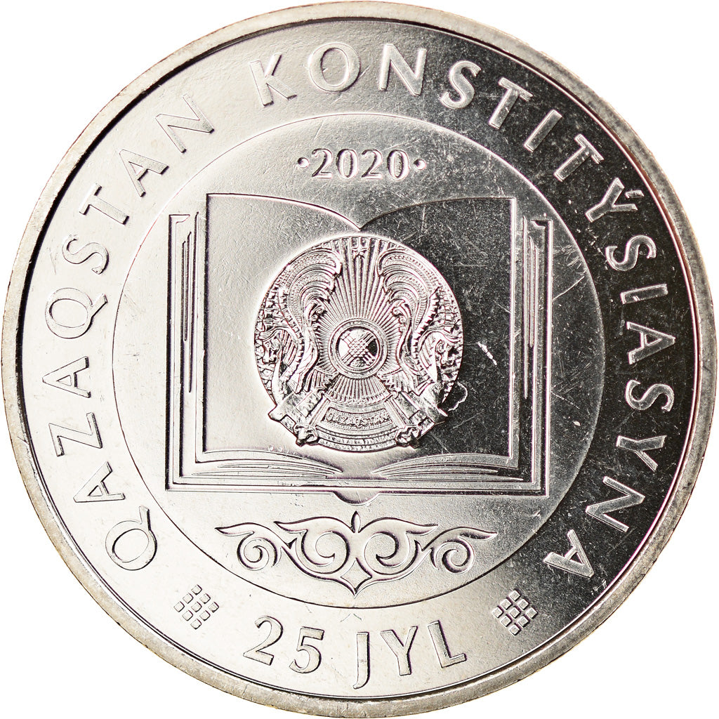 Moeda, Cazaquistão, 100 Tenge, 2020, Kazakhstan Mint, 25 ans de la