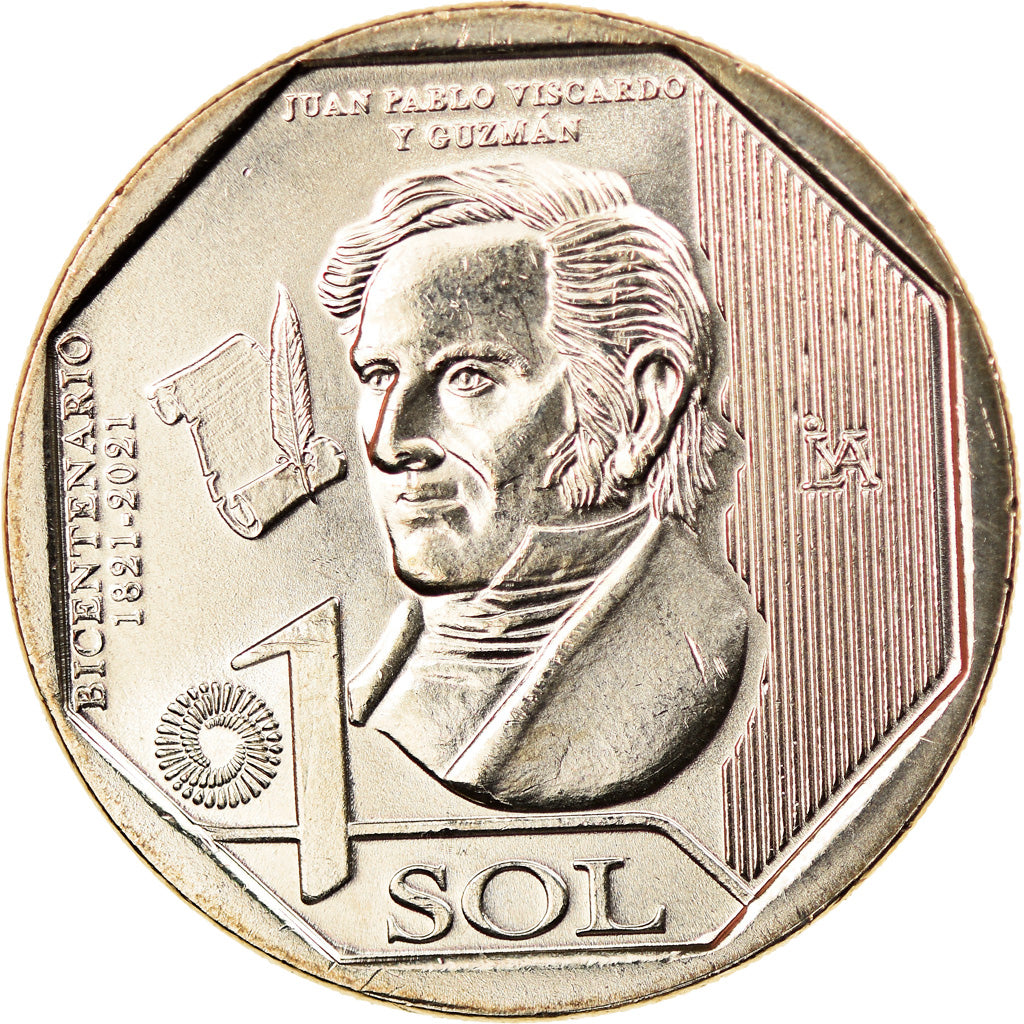 Moneda, Perú, Sol, 2020, Lima, Juan Pablo Vizcardo y Guzmán, SC, Níquel -